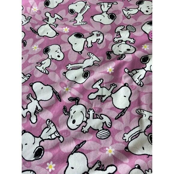 Peanuts SNOOPY Pink Women’s Sz S Pajama PJ Set Pants Long Sleeve Soft Daisies - Picture 3 of 10